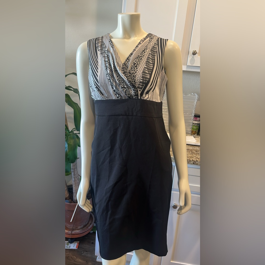 Voir Voir Black And White Sleeveless Dress